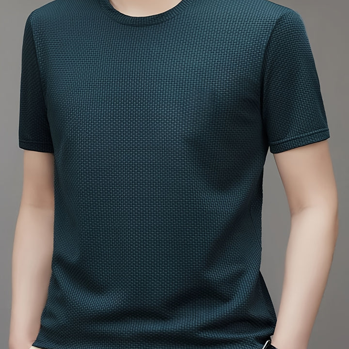 Classic Fit Men's Crew Neck Short Sleeve T-Shirt - Soft, Breathable, Comfy, Stylish Summer Top - Perfect for Casual Wear, Outdoor Activities, and Travel