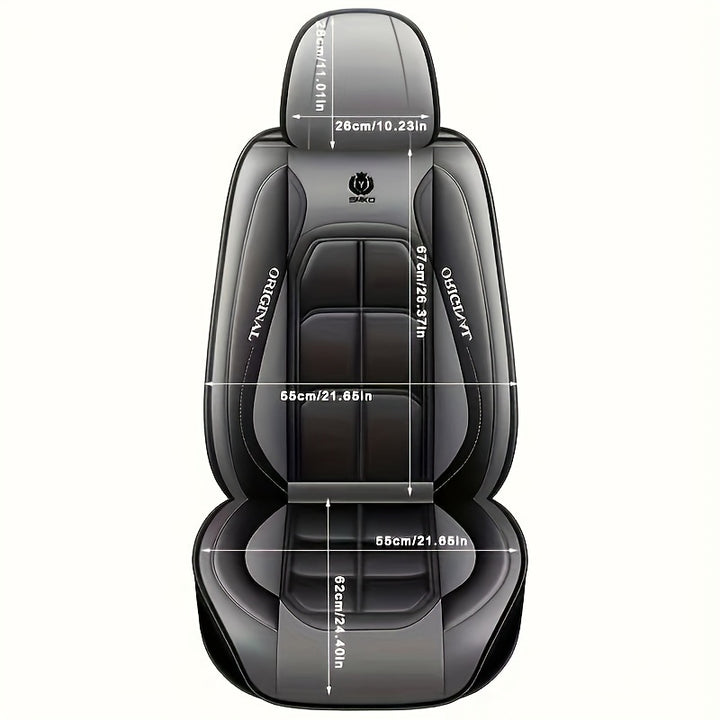 2pcs Premium Faux Leather Car Seat Covers - Fit, All-Season Protection for Pickup & SUVs - Auto Interior Accessories