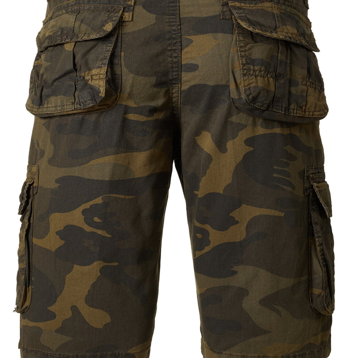 Men's Casual Camouflage Pattern Cargo Shorts, Chic Cotton Outdoor Shorts For Summer Hiking, Bermuda Shorts