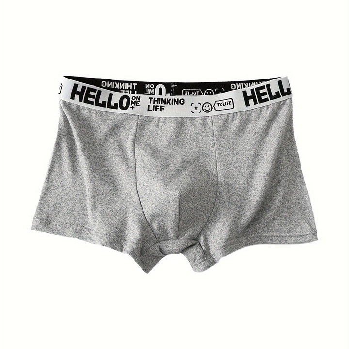 10pcs Men's Breathable Soft Boxer Briefs - Durable, Comfortable with Letter Waistband, Casual & Sporty Underwear Set