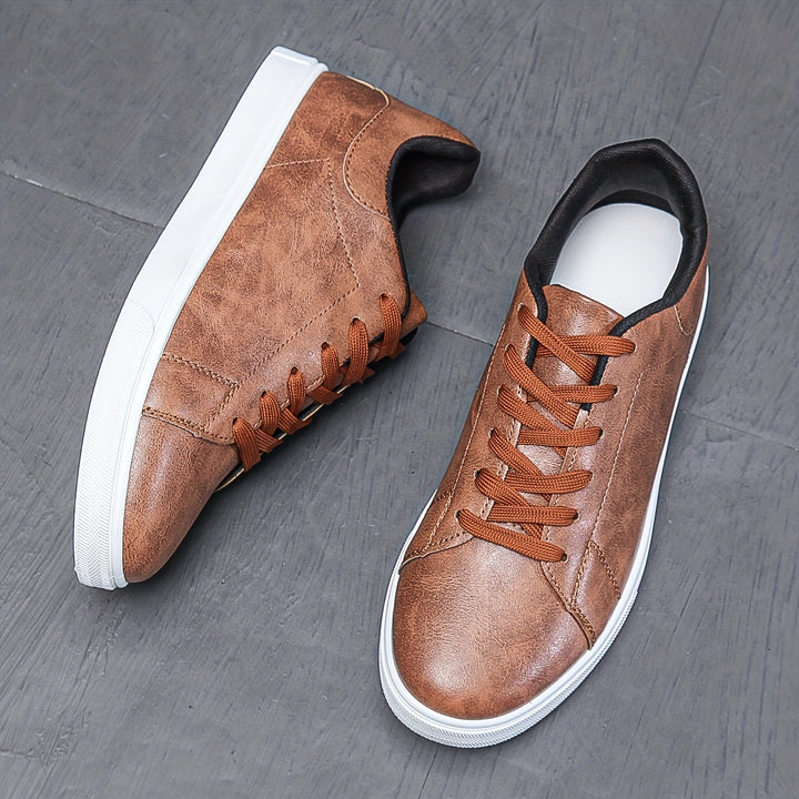 Stylish Comfort Lace Up Sneakers - Men Shoes with Lightweight, Non-slip, Breathable, and Trendy Design for Walking, Jogging, and Outdoor Activities - Perfect for Casual Wear