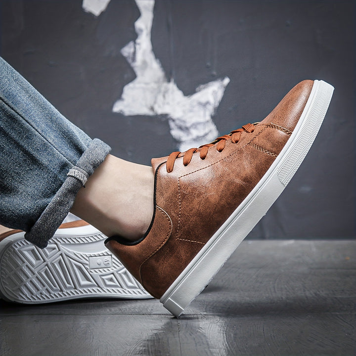 Stylish Comfort Lace Up Sneakers - Men Shoes with Lightweight, Non-slip, Breathable, and Trendy Design for Walking, Jogging, and Outdoor Activities - Perfect for Casual Wear