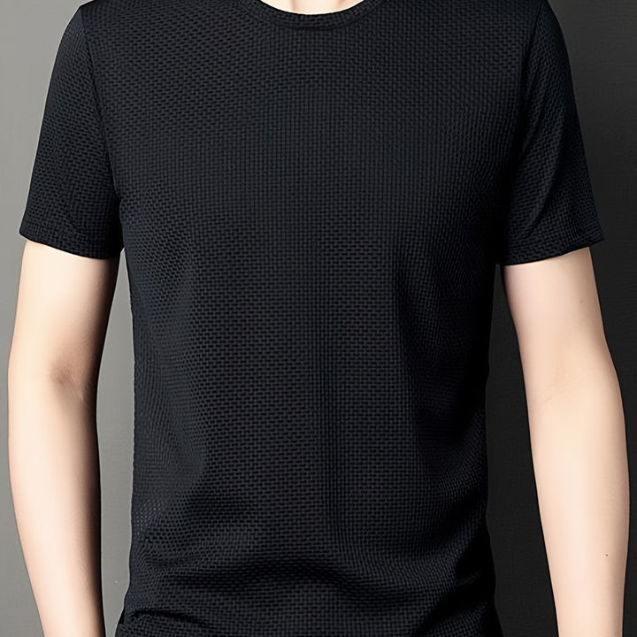 Classic Fit Men's Crew Neck Short Sleeve T-Shirt - Soft, Breathable, Comfy, Stylish Summer Top - Perfect for Casual Wear, Outdoor Activities, and Travel