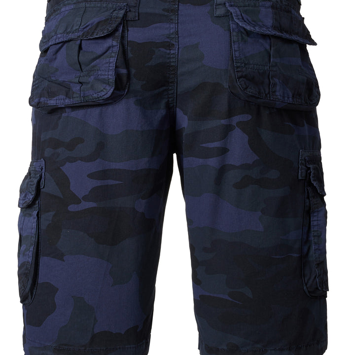 Men's Casual Camouflage Pattern Cargo Shorts, Chic Cotton Outdoor Shorts For Summer Hiking, Bermuda Shorts