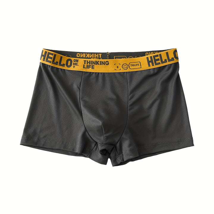 10pcs Men's Breathable Soft Boxer Briefs - Durable, Comfortable with Letter Waistband, Casual & Sporty Underwear Set