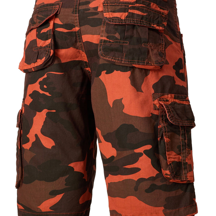 Men's Casual Camouflage Pattern Cargo Shorts, Chic Cotton Outdoor Shorts For Summer Hiking, Bermuda Shorts