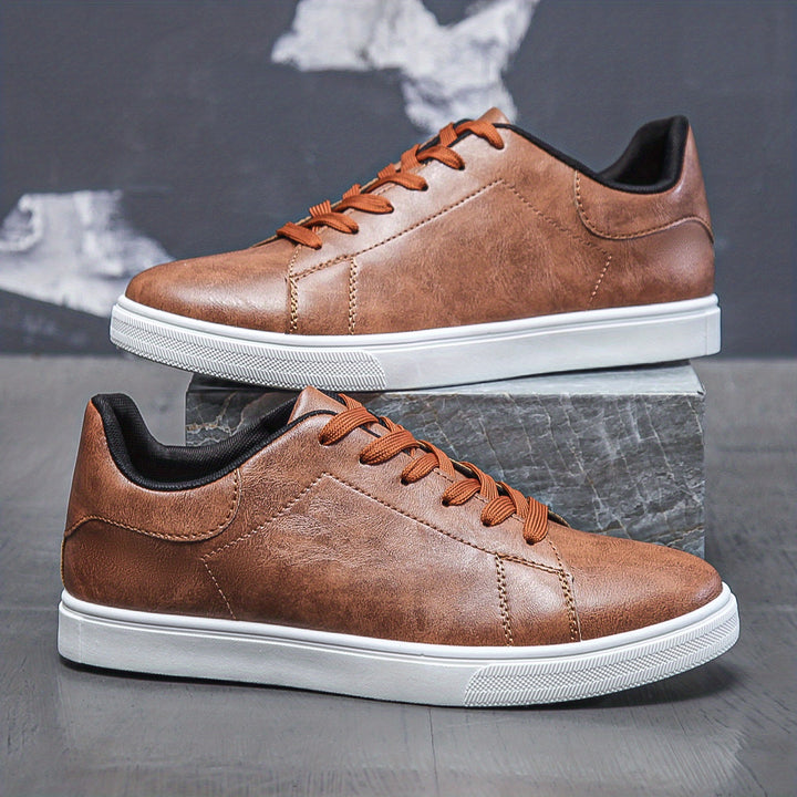 Stylish Comfort Lace Up Sneakers - Men Shoes with Lightweight, Non-slip, Breathable, and Trendy Design for Walking, Jogging, and Outdoor Activities - Perfect for Casual Wear