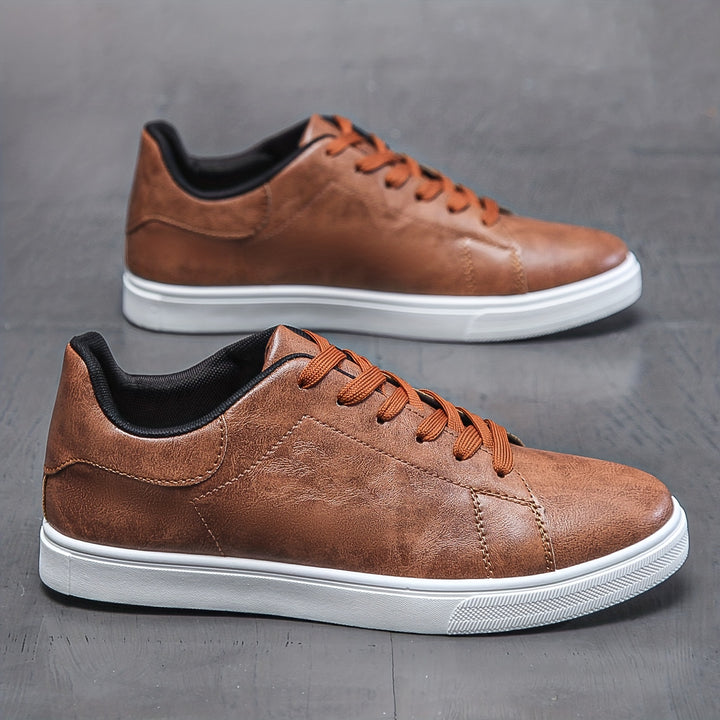 Stylish Comfort Lace Up Sneakers - Men Shoes with Lightweight, Non-slip, Breathable, and Trendy Design for Walking, Jogging, and Outdoor Activities - Perfect for Casual Wear