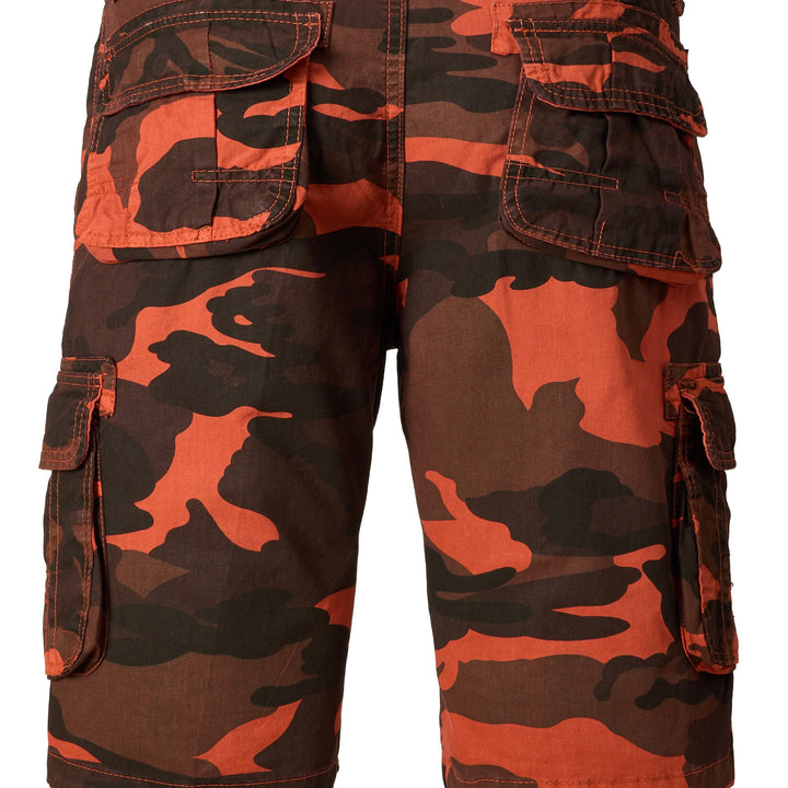 Men's Casual Camouflage Pattern Cargo Shorts, Chic Cotton Outdoor Shorts For Summer Hiking, Bermuda Shorts