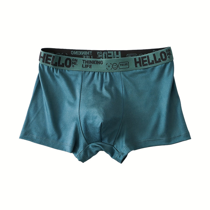 10pcs Men's Breathable Soft Boxer Briefs - Durable, Comfortable with Letter Waistband, Casual & Sporty Underwear Set