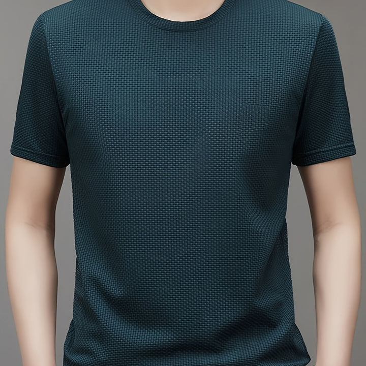 Classic Fit Men's Crew Neck Short Sleeve T-Shirt - Soft, Breathable, Comfy, Stylish Summer Top - Perfect for Casual Wear, Outdoor Activities, and Travel